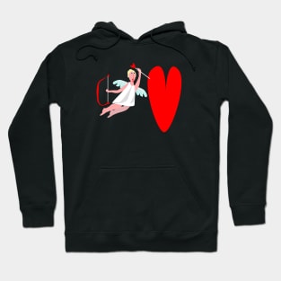 Funny, original gift for Valentine's Day, Love heart & Cupid. Hoodie